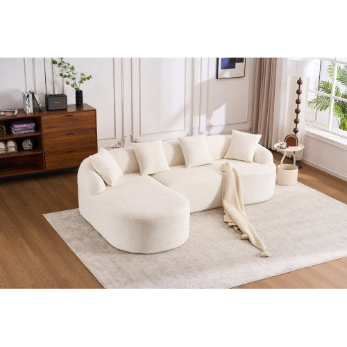 Full Sponge Compression Sofa + 4 Pillows For Living Home Furniture Apartment - SNAK HOME