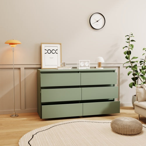 Green Large 6-drawer Cabinet Dressing Table - SNAK HOME