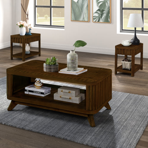 Rectangular Wooden Coffee Table - SNAK HOME