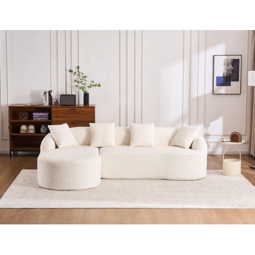 Full Sponge Compression Sofa + 4 Pillows For Living Home Furniture Apartment - SNAK HOME