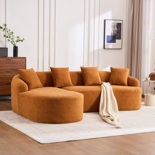 Full Sponge Compression Sofa + 4 Pillows For Living Home Furniture Apartment - SNAK HOME