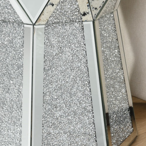 Drum Style Coffee Table With Mirror Crystal Inlay - SNAK HOME