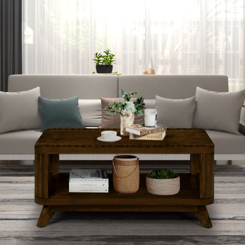 Rectangular Wooden Coffee Table - SNAK HOME