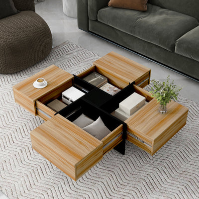 Unique Design Coffee Table With 4 Hidden Storage Compartments - SNAK HOME