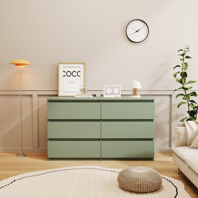 Green Large 6-drawer Cabinet Dressing Table - SNAK HOME