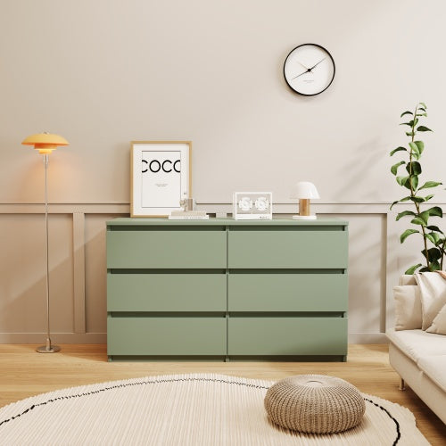 Green Large 6-drawer Cabinet Dressing Table - SNAK HOME