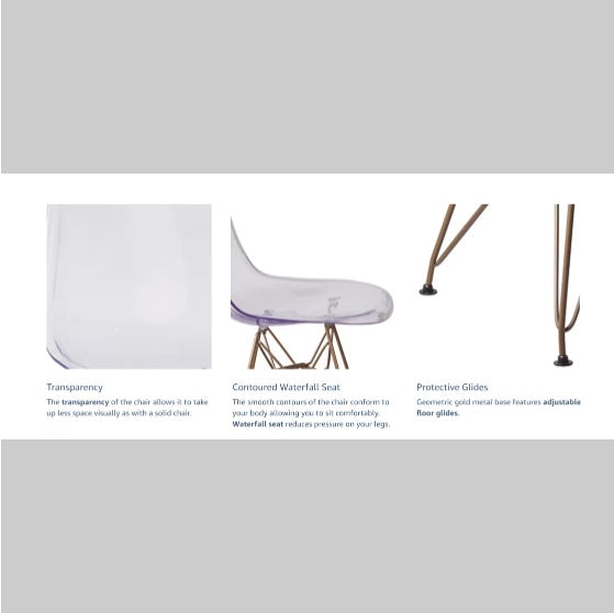 2 Transparent Dining Chairs - SNAK HOME