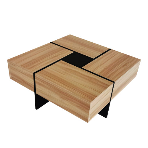 Unique Design Coffee Table With 4 Hidden Storage Compartments - SNAK HOME