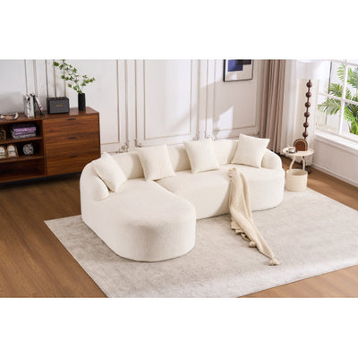 Full Sponge Compression Sofa + 4 Pillows For Living Home Furniture Apartment - SNAK HOME