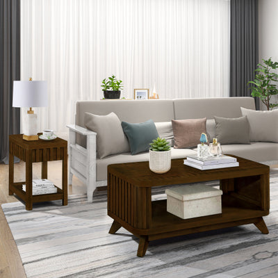 Rectangular Wooden Coffee Table - SNAK HOME