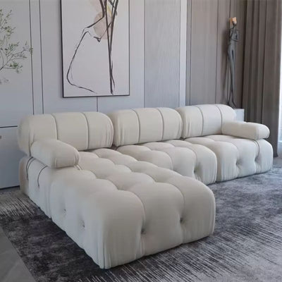 Nordic Modern Apartment Furniture Fabric Buckle Design Sofa Living Room Couch Light Luxury Sponge Sofa For Lock Design - SNAK HOME