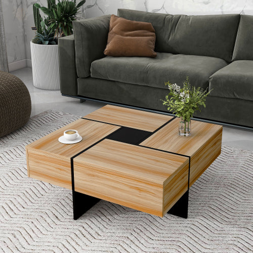 Unique Design Coffee Table With 4 Hidden Storage Compartments - SNAK HOME