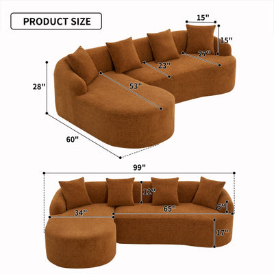 Full Sponge Compression Sofa + 4 Pillows For Living Home Furniture Apartment - SNAK HOME
