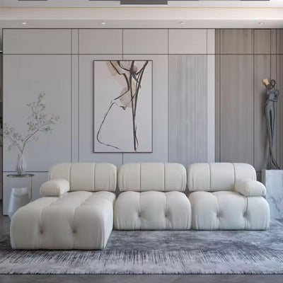 Nordic Modern Apartment Furniture Fabric Buckle Design Sofa Living Room Couch Light Luxury Sponge Sofa For Lock Design - SNAK HOME