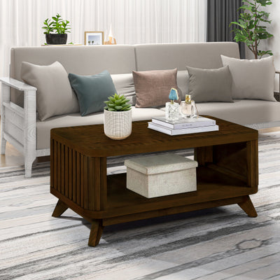 Rectangular Wooden Coffee Table - SNAK HOME