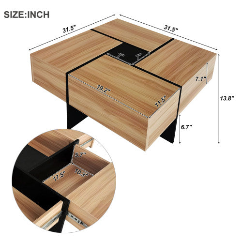 Unique Design Coffee Table With 4 Hidden Storage Compartments - SNAK HOME