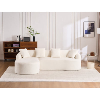 Full Sponge Compression Sofa + 4 Pillows For Living Home Furniture Apartment - SNAK HOME