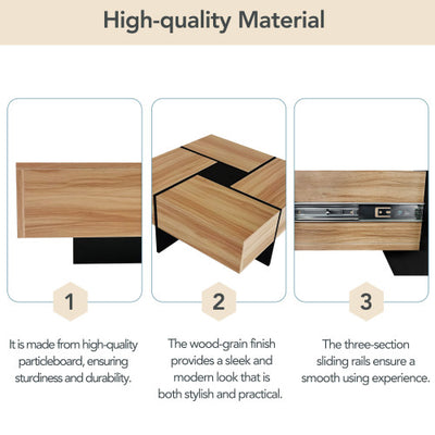 Unique Design Coffee Table With 4 Hidden Storage Compartments - SNAK HOME