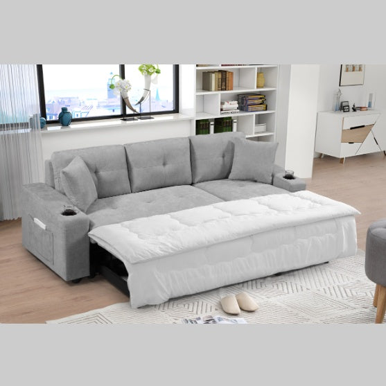 Convertible Sectional Sofa With Armrest Storage - SNAK HOME