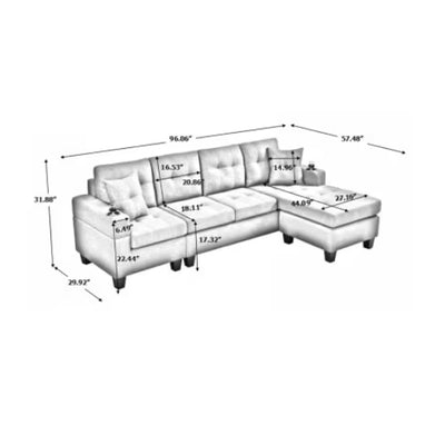 Fabric Sectional Sofa - SNAK HOME