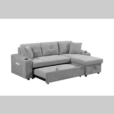Convertible Sectional Sofa With Armrest Storage - SNAK HOME