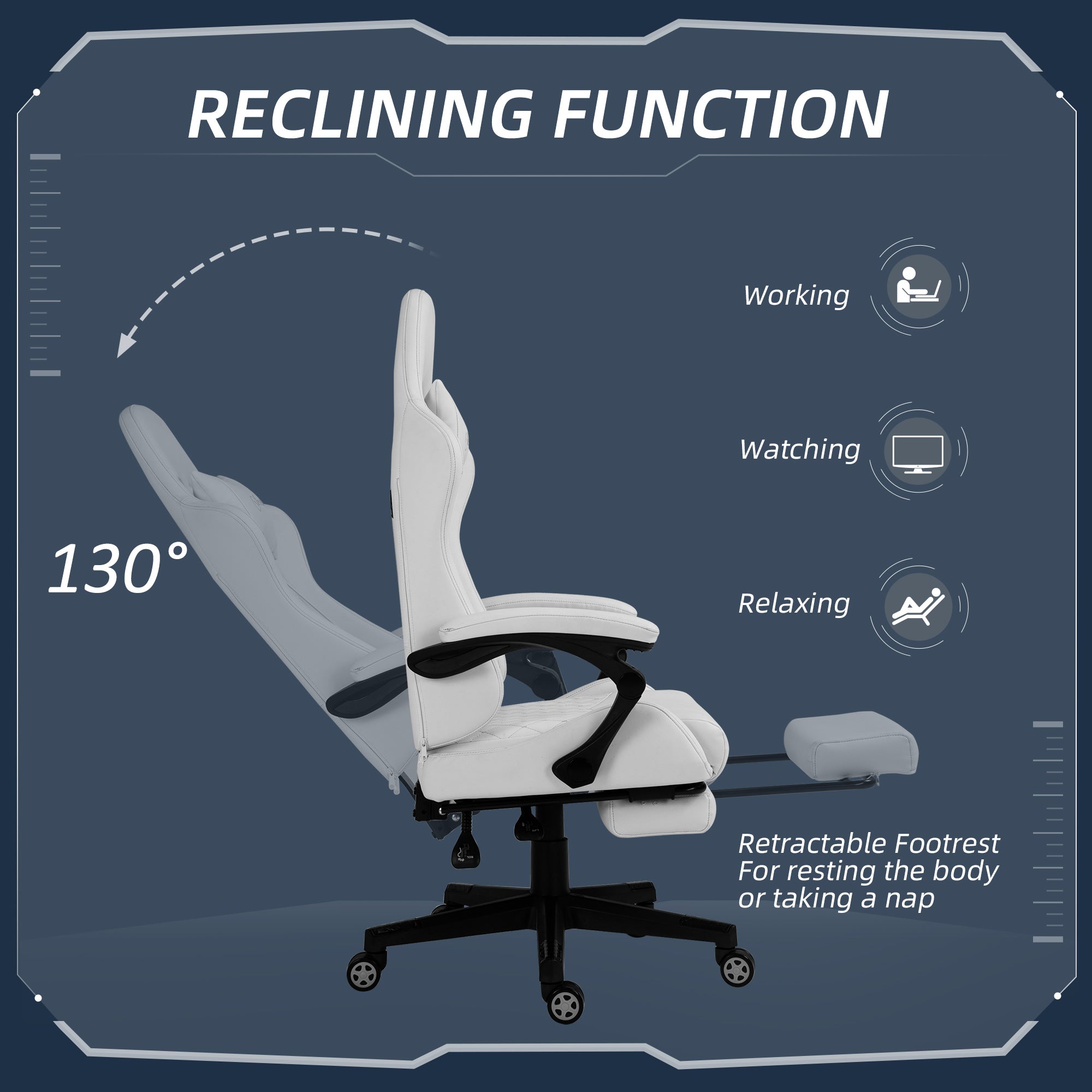 High Back PU Leather Gaming Chair - SNAK HOME
