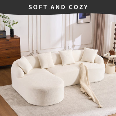 Full Sponge Compression Sofa + 4 Pillows For Living Home Furniture Apartment - SNAK HOME