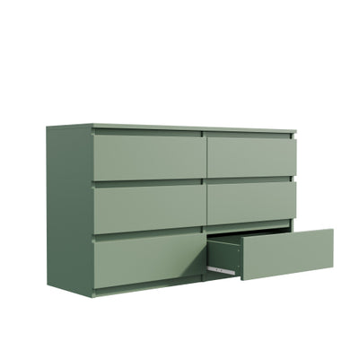 Green Large 6-drawer Cabinet Dressing Table - SNAK HOME