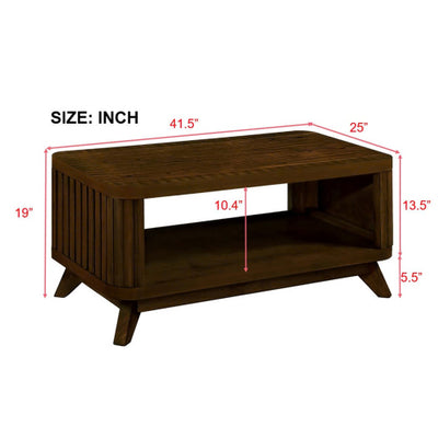 Rectangular Wooden Coffee Table - SNAK HOME