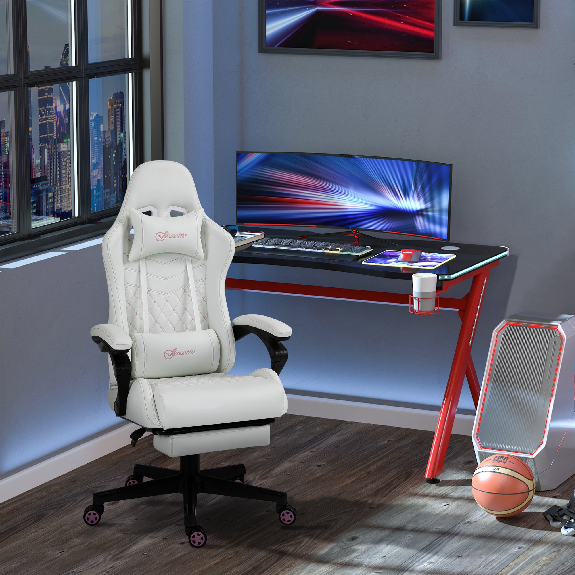 High Back PU Leather Gaming Chair - SNAK HOME
