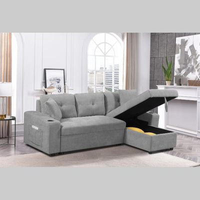 Convertible Sectional Sofa With Armrest Storage - SNAK HOME